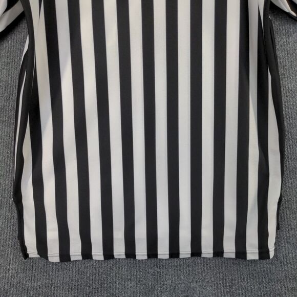 Vintage Cliff Keen Athletic IHSAA Patch Referee Shirt Men XL White Black Striped - Picture 9 of 13